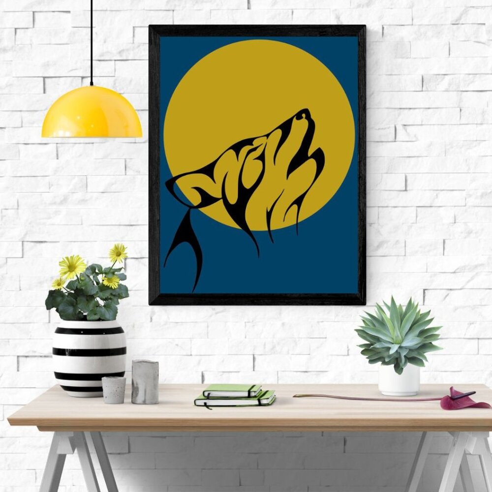 8"x10" Wolf Minimalistic Art Print